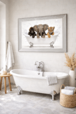 Zoo in the Bath - Framed Picture