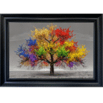 Multicoloured Cherry Tree - Framed Wall Art