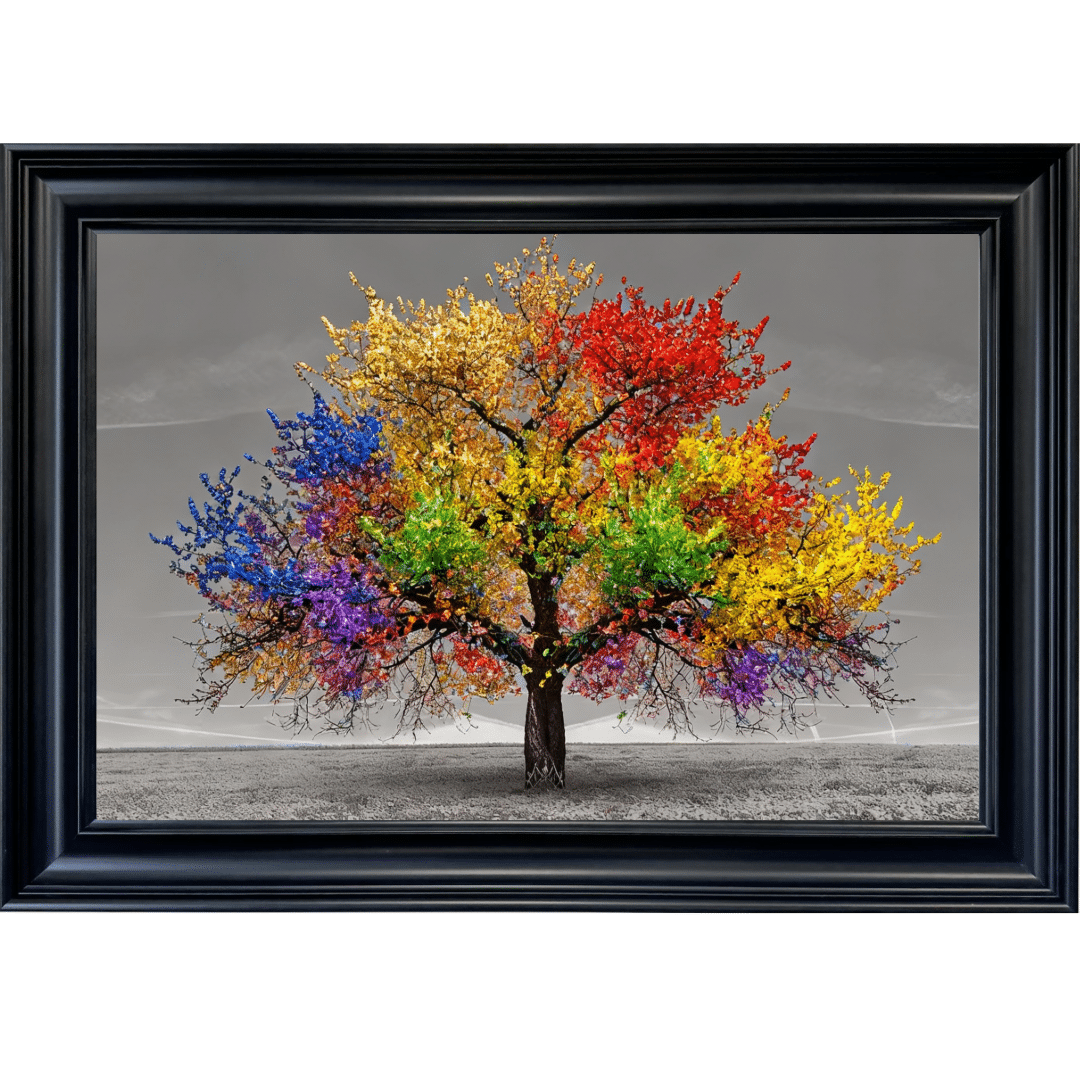 Untitled - 2025-11-22T124329.142 Multicoloured Cherry Tree - Framed Wall Art