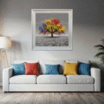 Multicoloured Cherry Tree - Framed Wall Art - Image 3