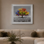 Multicoloured Cherry Tree - Framed Wall Art for living rooms