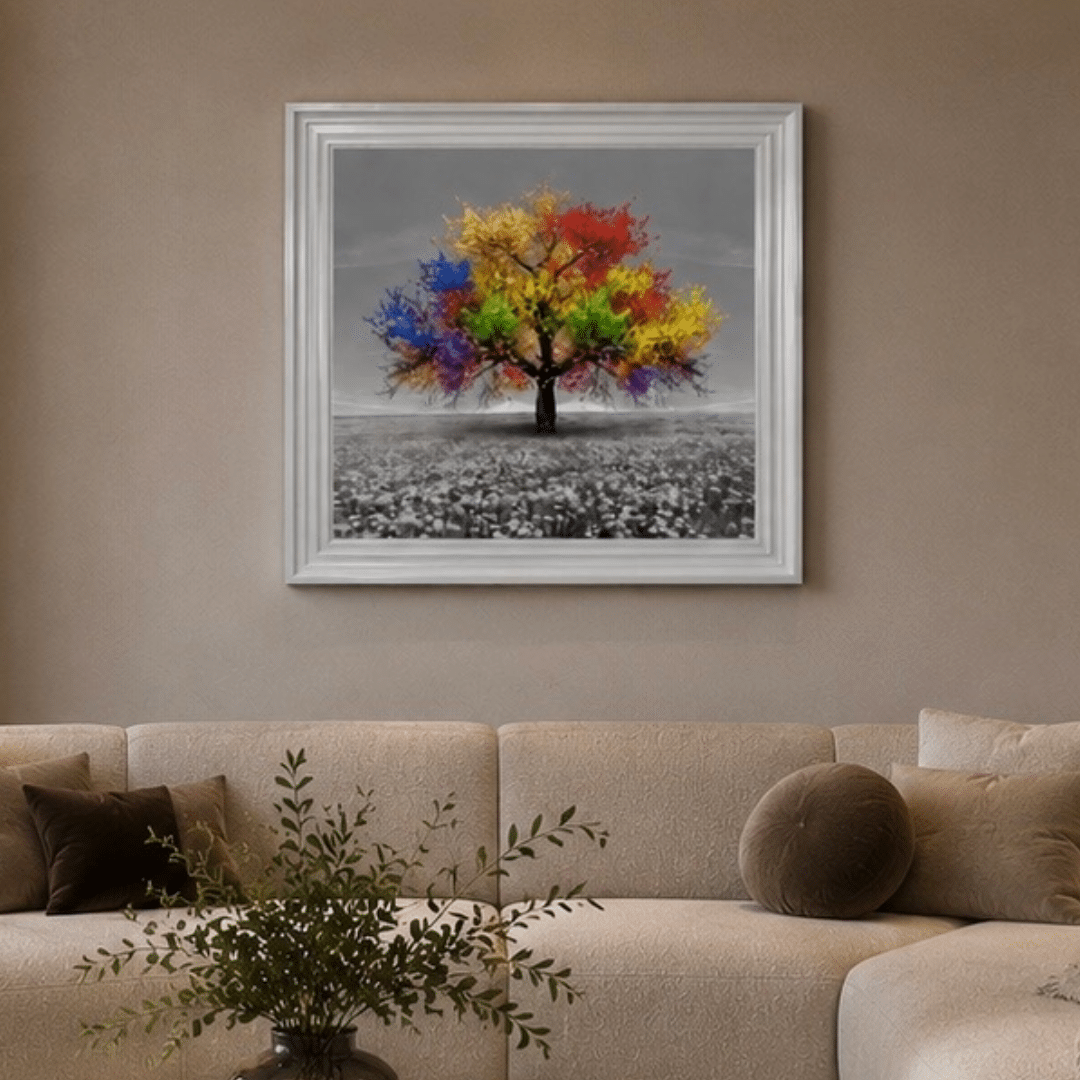 Untitled - August 15, 2026 at 14.34.39 - 2026-08-25T084330.099 Multicoloured Cherry Tree - Framed Wall Art for living rooms