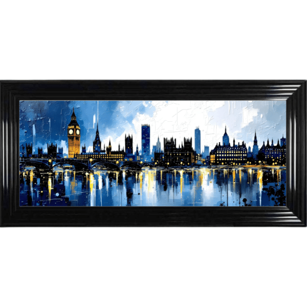 London over the water - Framed Abstract Wall Art