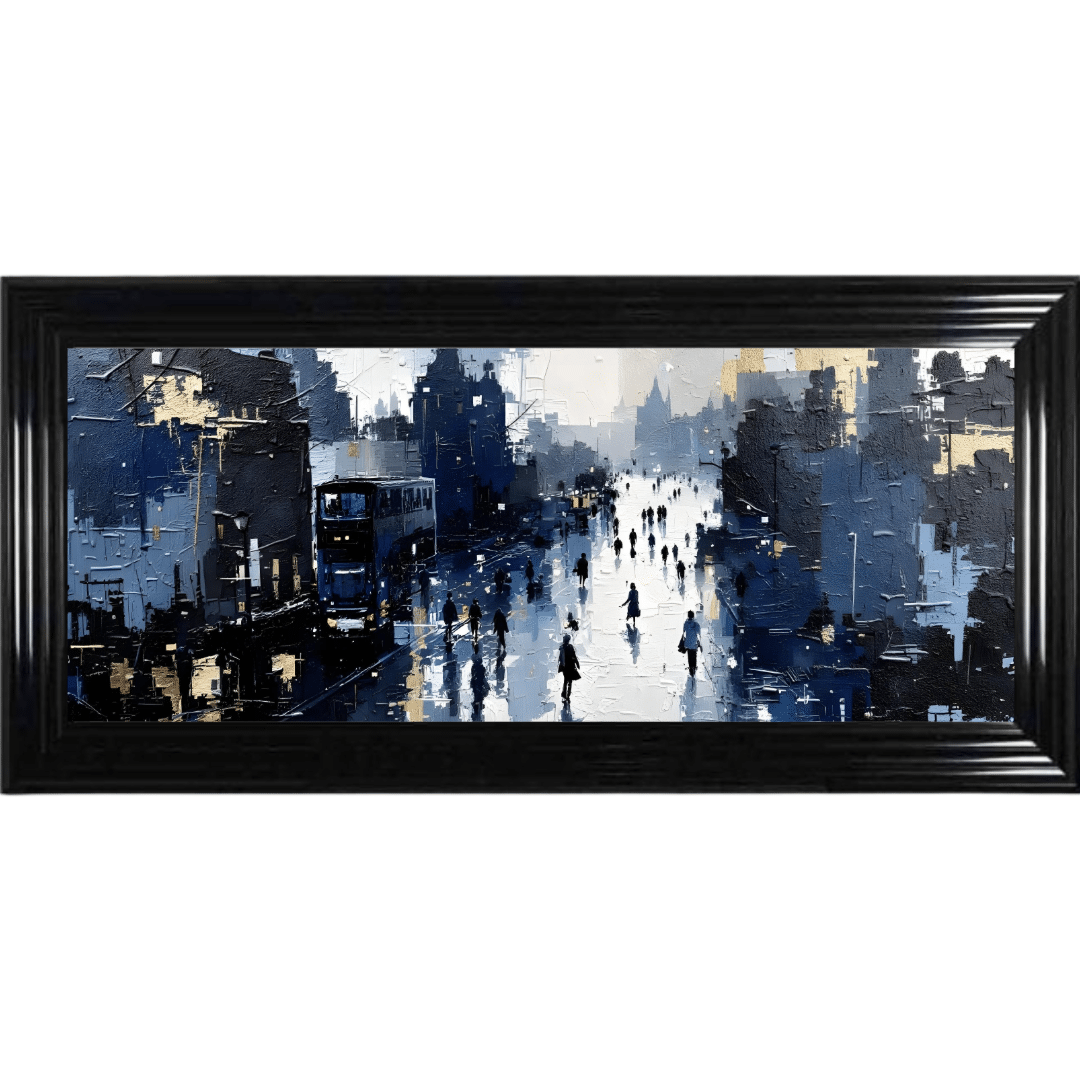 Untitled (76) City Hussle - Framed Abstract Wall Art