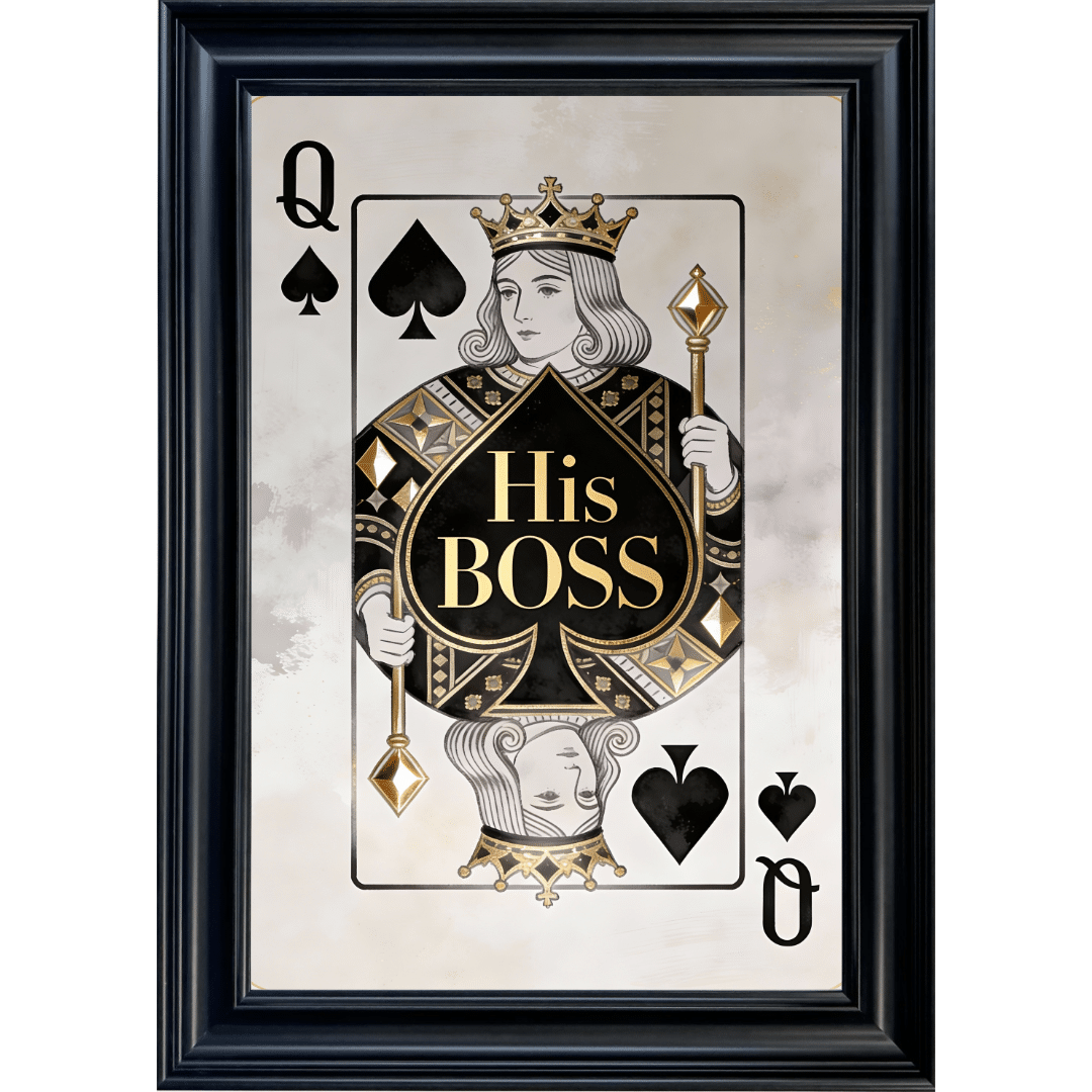 Untitled - 2026-01-03T123830.432 His Boss - Framed Playing Card Wall Art