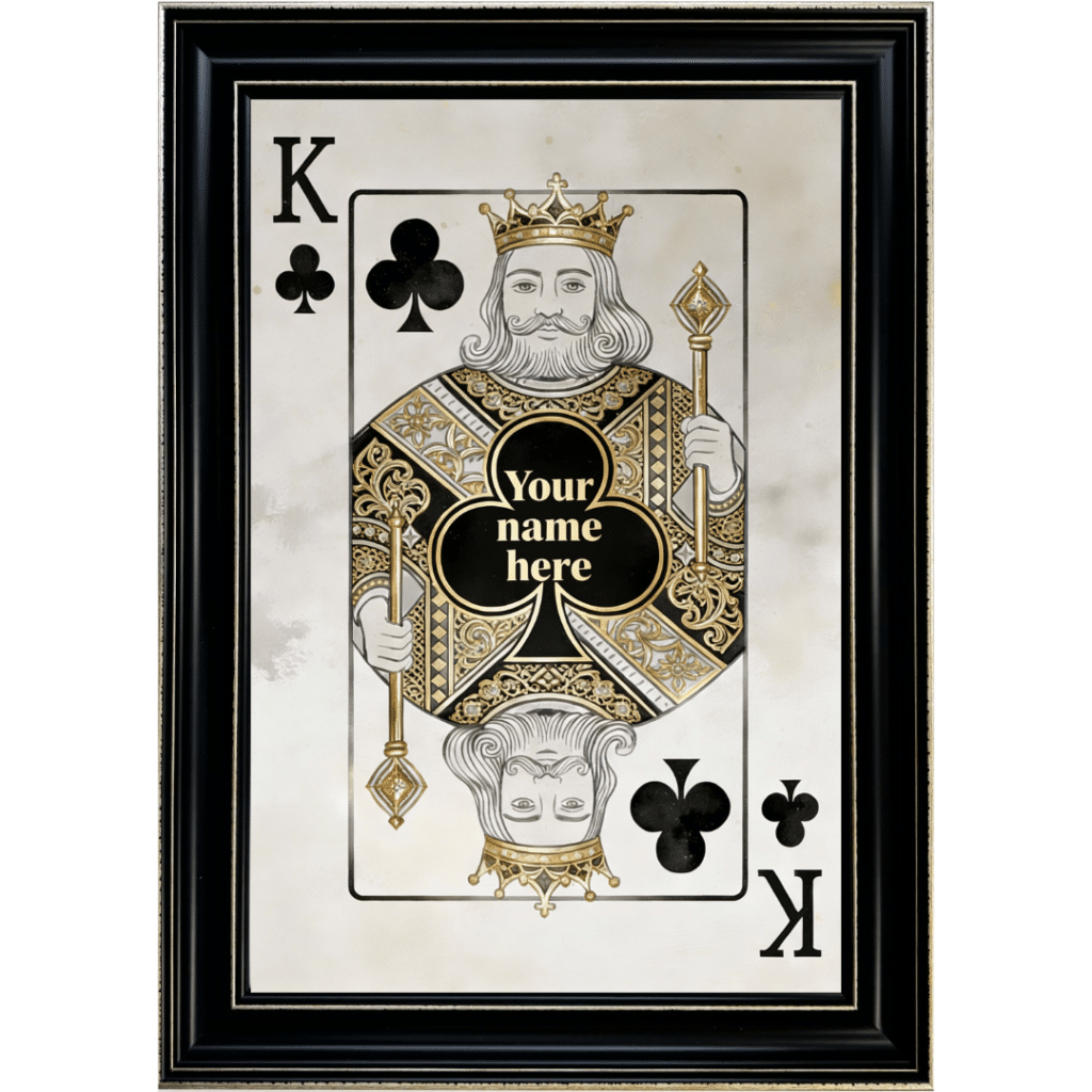 King of Clubs - Personalised Framed Playing Card Wall Art