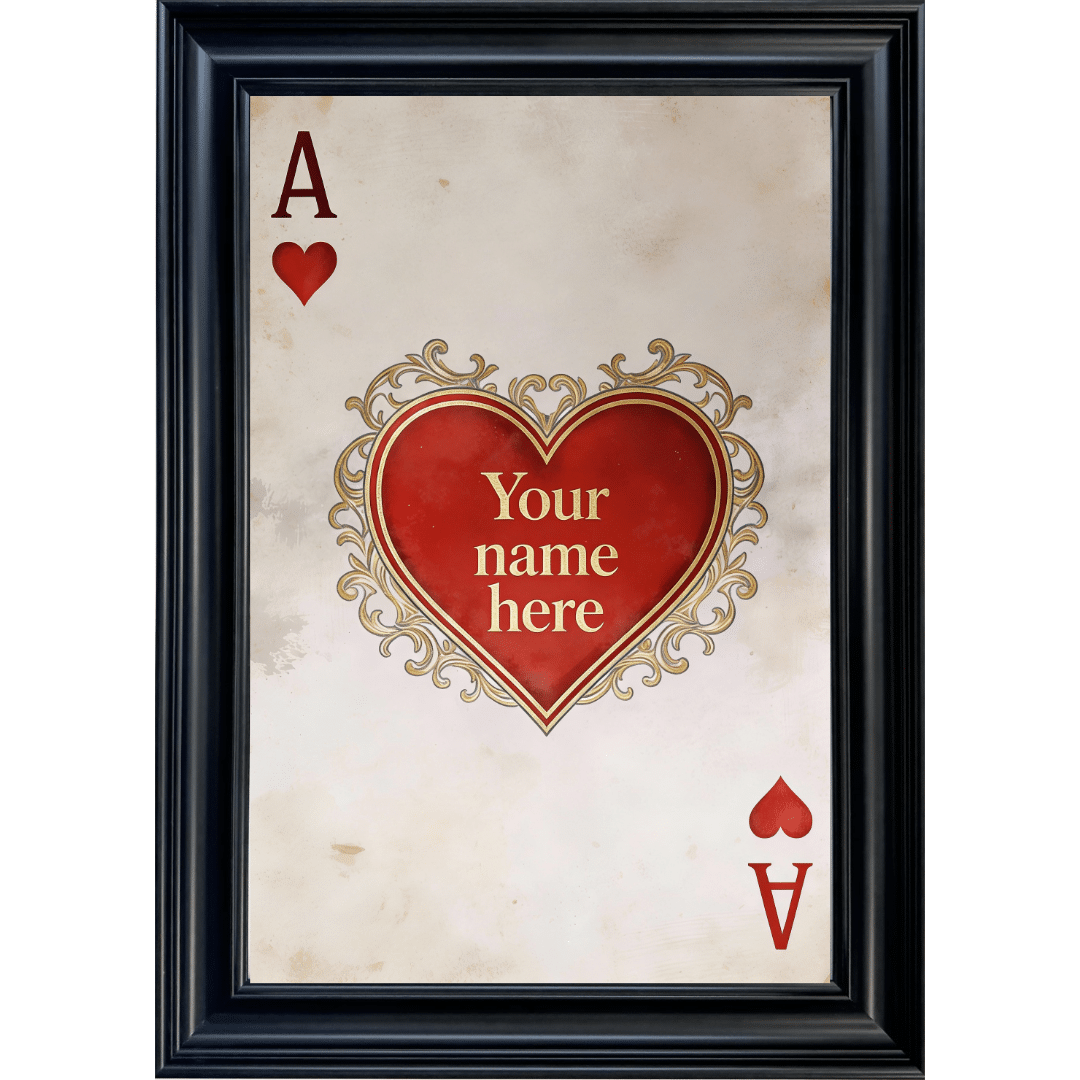 Untitled (70) Ace of Hearts - personalised Framed Playing Card Wall Art