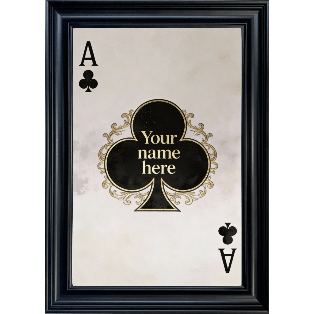 Ace of Clubs - Personalised Framed Playing Card Wall Art