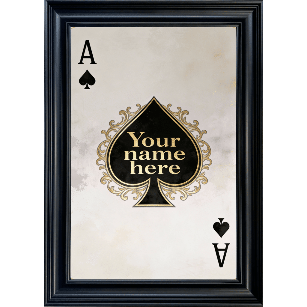 Ace of Spades - Personalised Framed Playing Card Wall Art