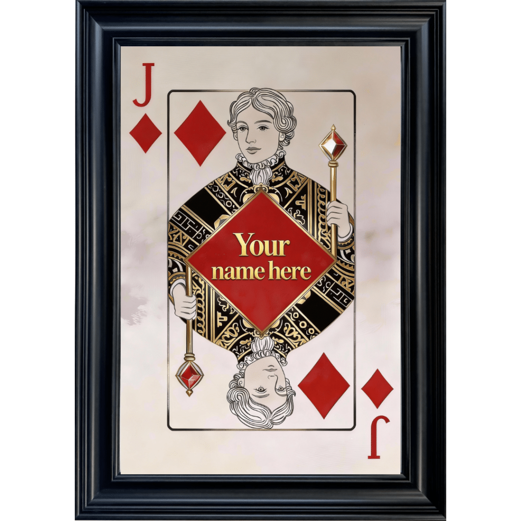 Jack of Diamonds - Personalised Framed Playing Card Wall Art