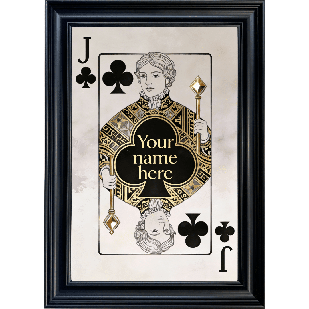 Untitled (74) Jack of Clubs - Personalised Framed Playing Card Wall Art
