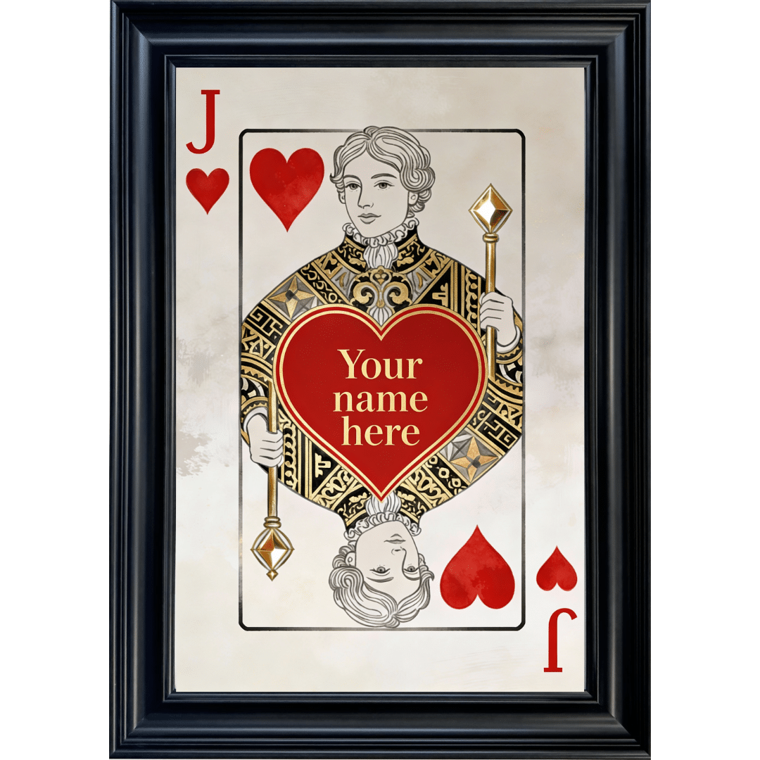 Untitled (75) Jack of Hearts - Personalised Framed Playing Card Wall Art