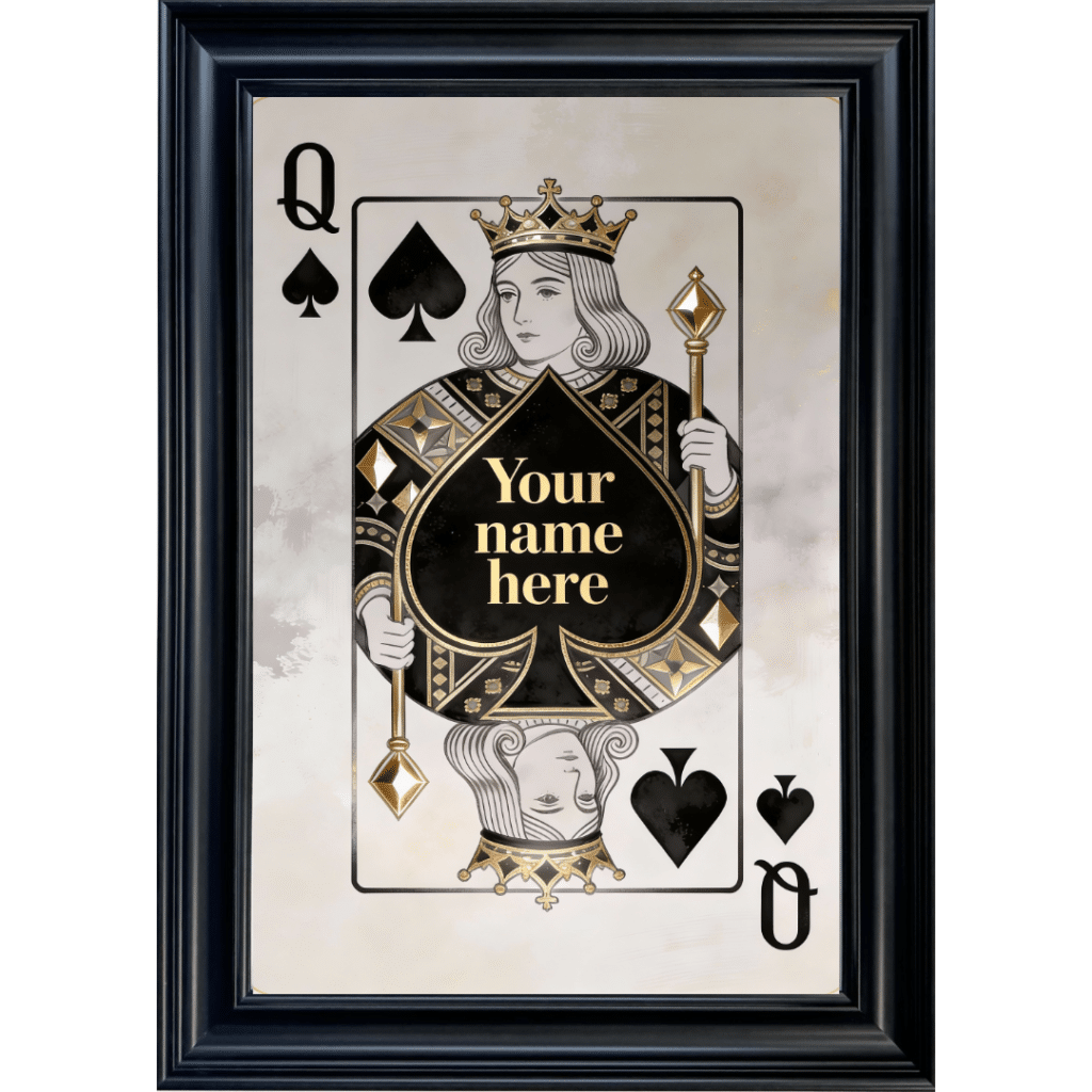 Queen of Spades - Personalised Framed Playing Card Wall Art