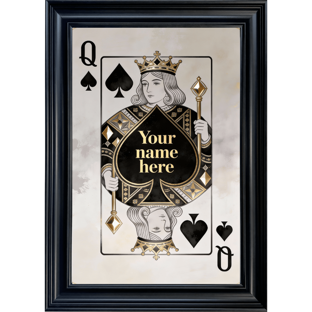 Untitled (79) Queen of Spades - Personalised Framed Playing Card Wall Art