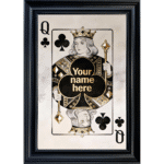 Queen of Clubs - Personalised Framed Playing Card Wall Art