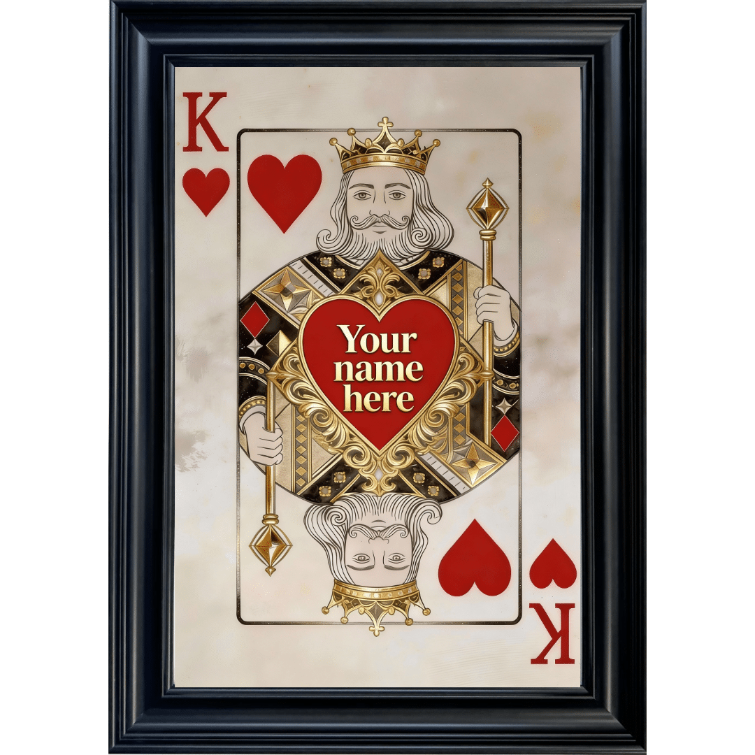 Untitled (82) King of Hearts - Personalised Framed Playing Card Wall Art