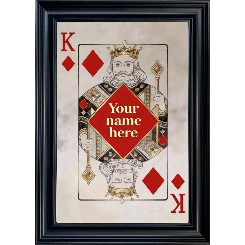 King of Diamonds - Personalised Framed Playing Card Wall Art