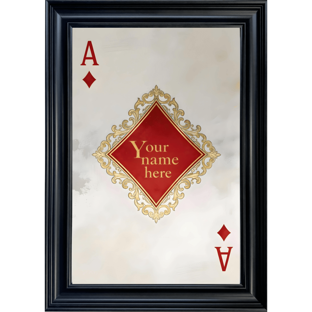 Ace of Diamonds - Personalised Framed Playing Card Wall Art