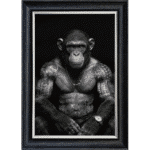 Tattooed Chimp - Framed Animal Wall Art