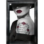 Beautiful and Powerful Tattooed Woman - Framed Wall Art