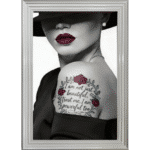 Beautiful and Powerful Tattooed Woman - Framed Wall Art