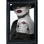 Beautiful and Powerful Tattooed Woman - Framed Wall Art