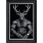 Tattooed Mafia Stag Boss - Framed Animal Wall Art