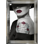 Beautiful and Powerful Tattooed Woman - Framed Wall Art