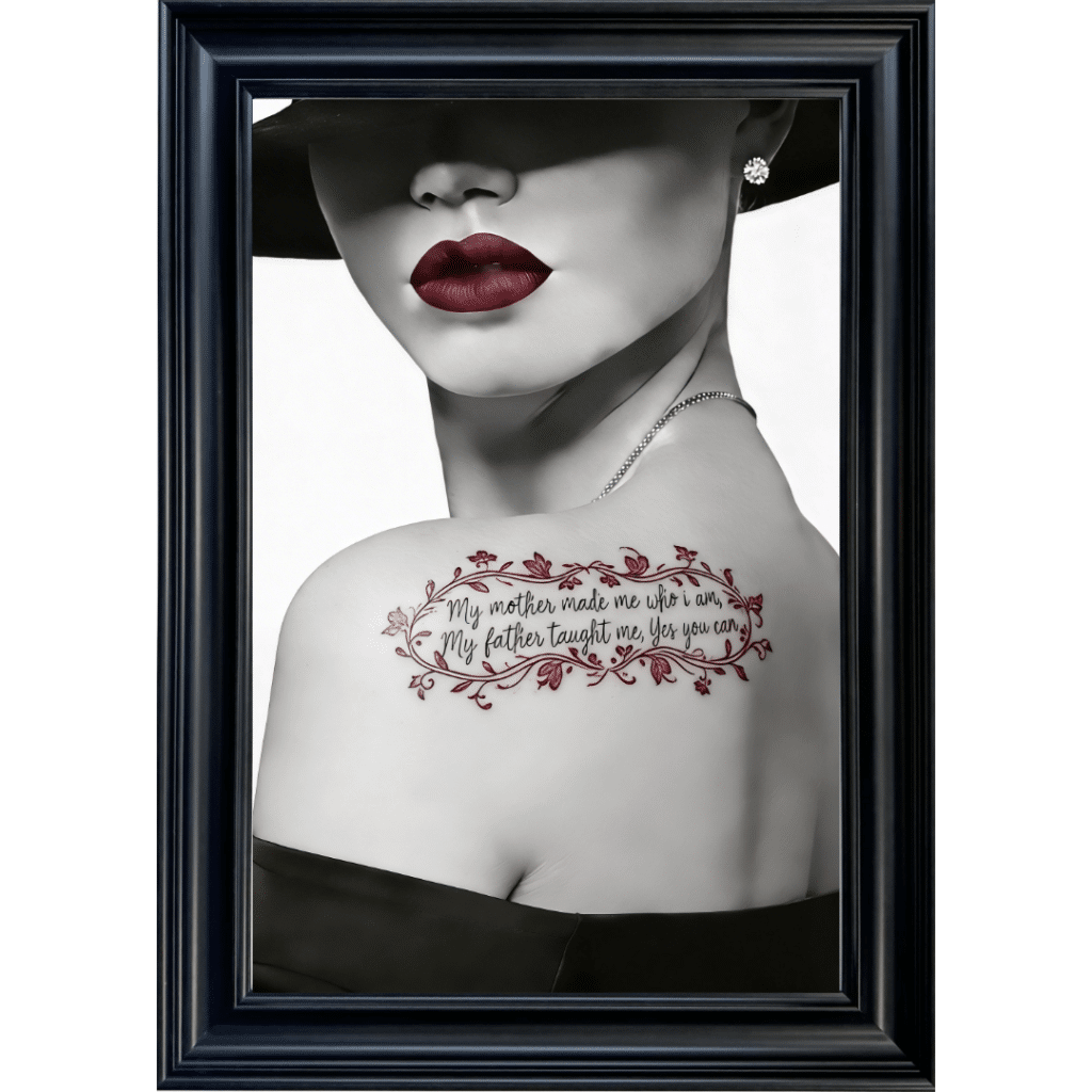 Confident Daughter Tattooed Woman - Framed Wall Art