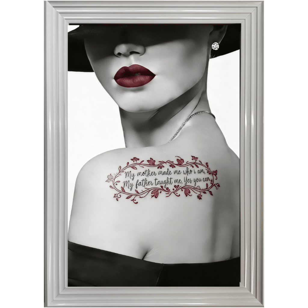 Confident Daughter Tattooed Woman - Framed Wall Art