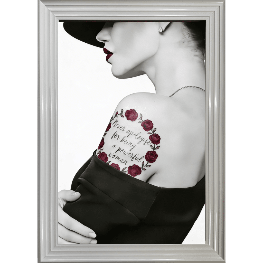 No Apology Tattooed Woman - Framed Wall Art