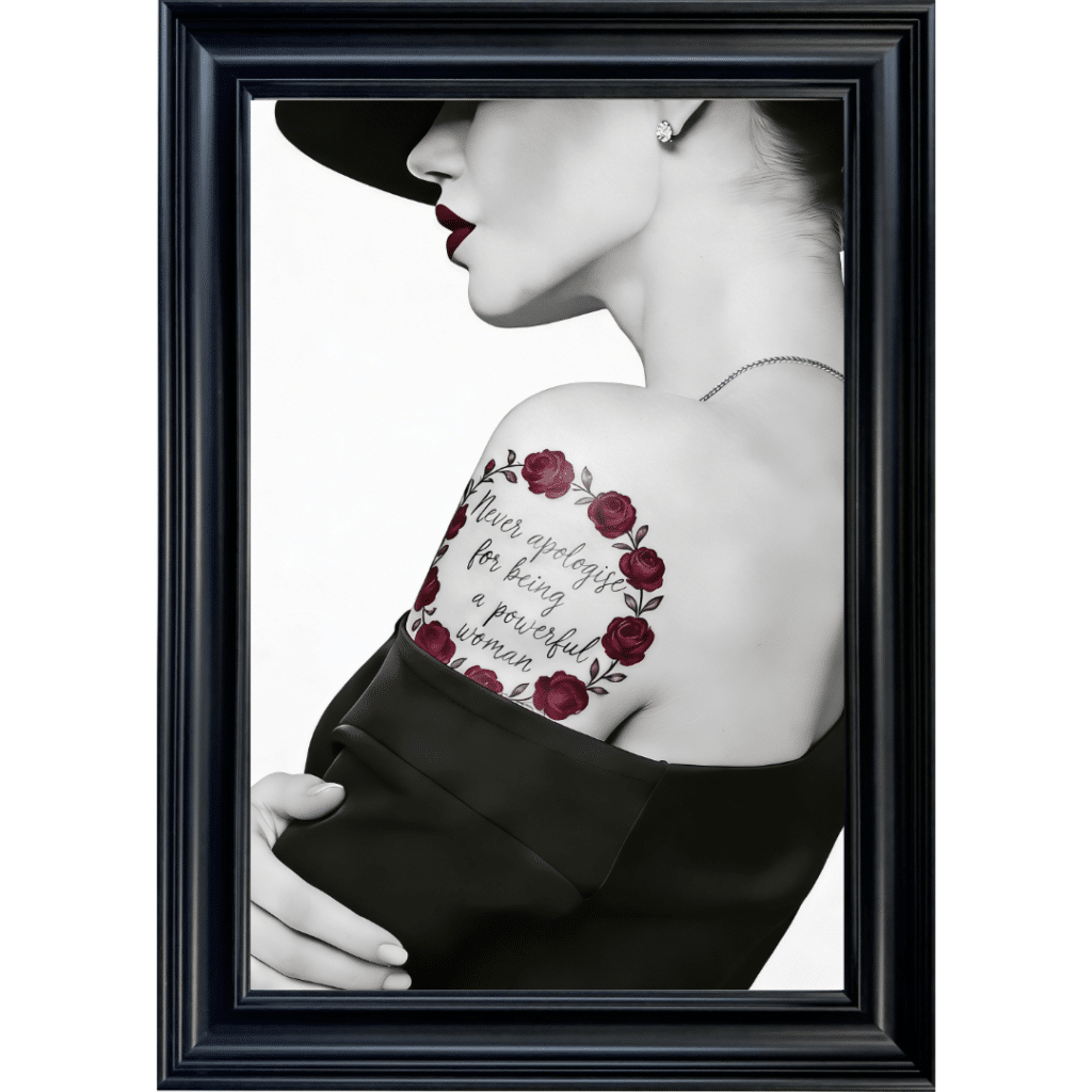 No Apology Tattooed Woman - Framed Wall Art