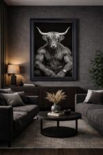 Tattooed Mafia Chimp Boss - Framed Animal Wall Art - Image 2