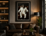 Chimp in White Floral Suit Wall Art - Luxury Framed Monkey Art - Image 4