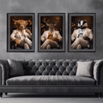 Highland Cow in White Floral Suit Wall Art | Luxury Framed Animal Art - Image 6