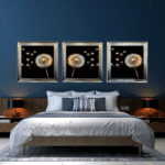 Dandelion Blowing Left - Black and Gold Framed Wall Art - Image 2