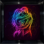 Where Souls Ignite – Neon Abstract Couple Wall Art