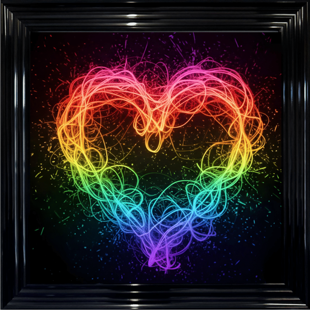 Unbreakable Heart – Neon Abstract Couple Wall Art