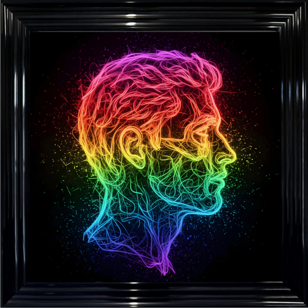 Infinite Soul – Neon Abstract Couple Wall Art