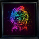 Where Souls Ignite – Neon Abstract Couple Wall Art