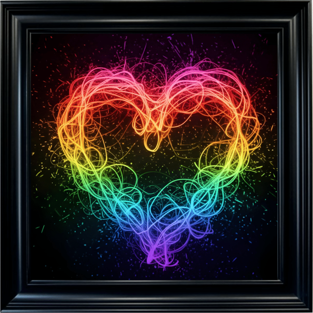 Unbreakable Heart – Neon Abstract Couple Wall Art