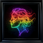 Infinite Spirit – Neon Abstract Couple Wall Art
