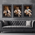 Lion in White Floral Suit Wall Art | Luxury Framed Animal Art - Image 6