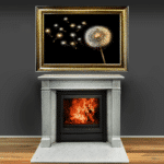 Dandelion and Seeds Blowing Left - Black and Gold Framed Wall Art - Image 6