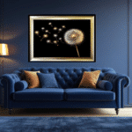 Dandelion and Seeds Blowing Left - Black and Gold Framed Wall Art - Image 5