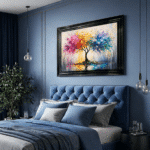 Mystical Tree of Colour Wall Art | Vibrant Abstract Framed Tree Print - Image 2