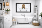 Leopard Cub in the Bath - Framed Picture