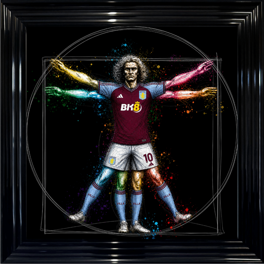 Aston Villa Vitruvian Man - Framed Football Wall Art