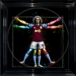 Aston Villa Vitruvian Man - Framed Football Wall Art