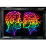Eternal Connection – Neon Abstract Couple Wall Art